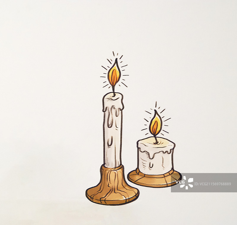 科技插图，照明设备，电灯，蜡烛图片素材