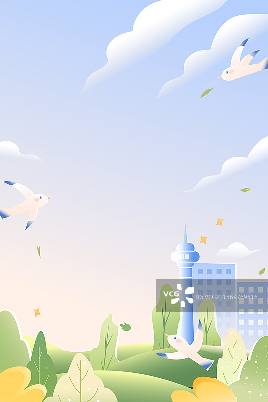 卡通夏天暑期生活亲子家人家庭父亲节爸爸带娃情感亲情节日礼物玩具购物电商消费自然风景旅游渐变矢量插画图片素材