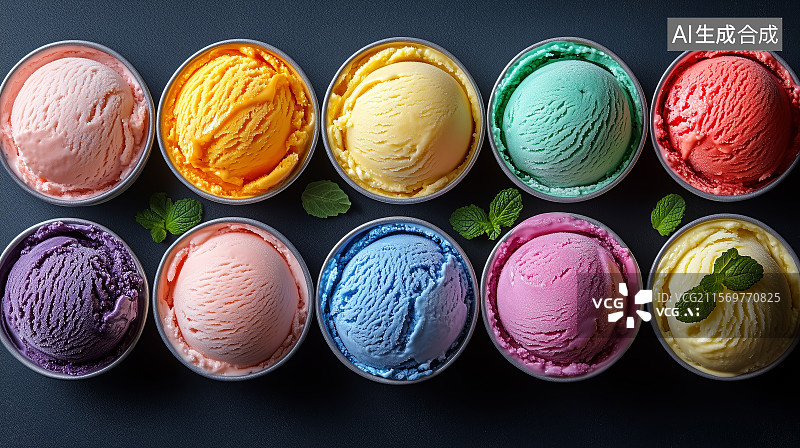 【AI数字艺术】冰淇淋雪糕甜筒图片素材