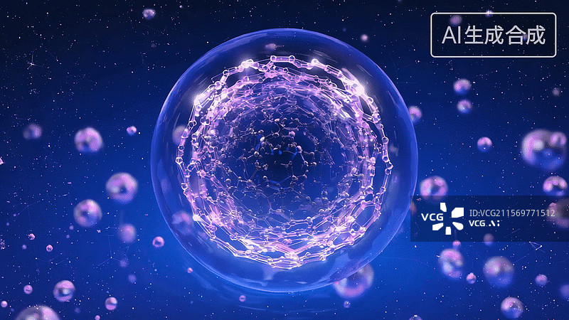 【AI数字艺术】3D渲染细胞微观画面图片素材