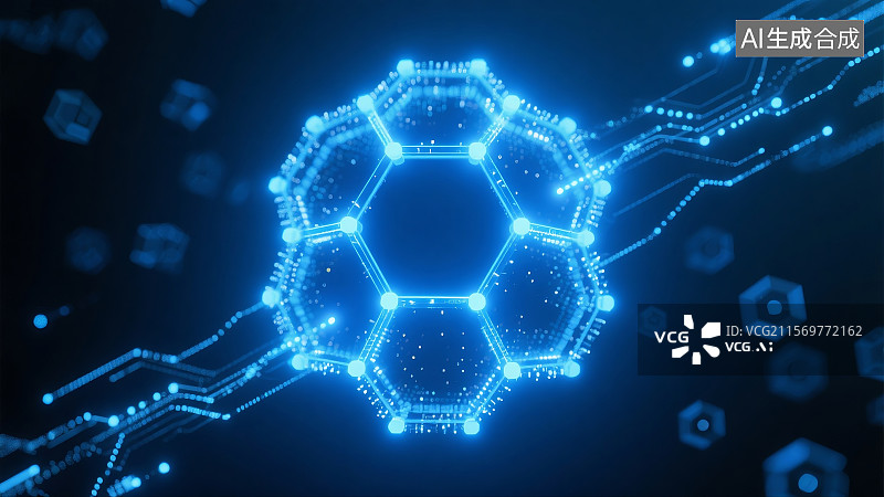 【AI数字艺术】科技纠缠粒子科幻未来背景图片素材