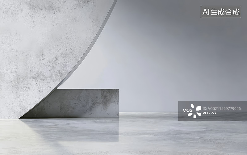 【AI数字艺术】室内光影混凝土墙面背景图片素材