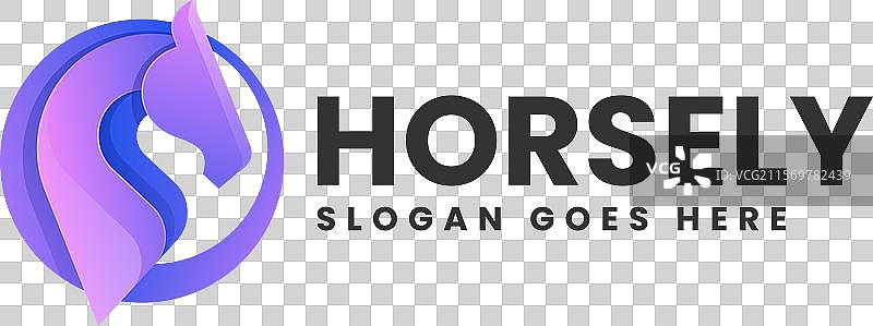 马的渐变彩色风格标志图片素材