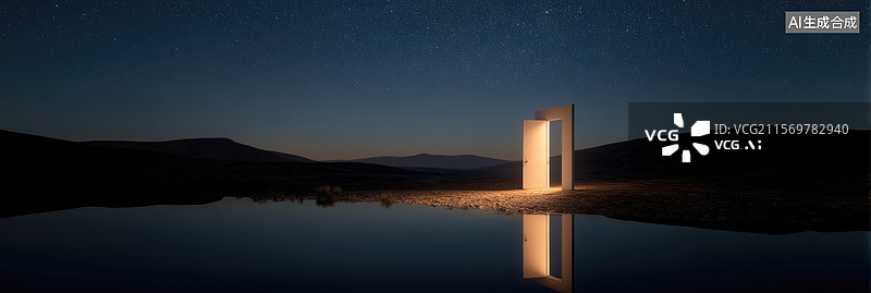 【AI数字艺术】未来宇宙之门创意抽象商业背景圆形窗口展现太空宇宙神秘门户通往另一维度夜晚星空流星壁纸图片素材