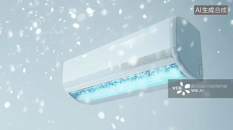 【AI数字艺术】夏季，空调制冷冷气吹风特效图图片素材