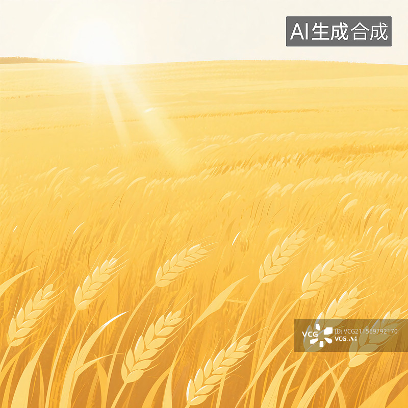 【AI数字艺术】金色麦浪图片素材
