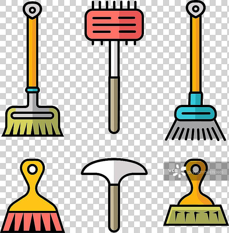 色彩鲜艳的清洁工具套装图片素材