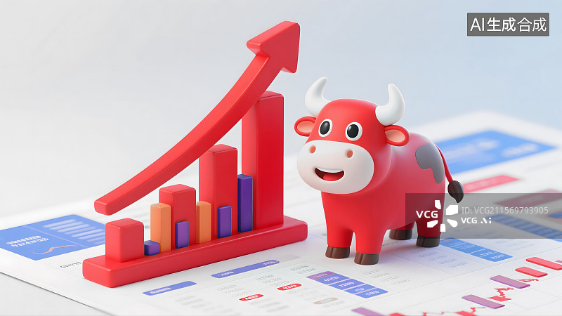 【AI数字艺术】牛市上涨金融概念图图片素材