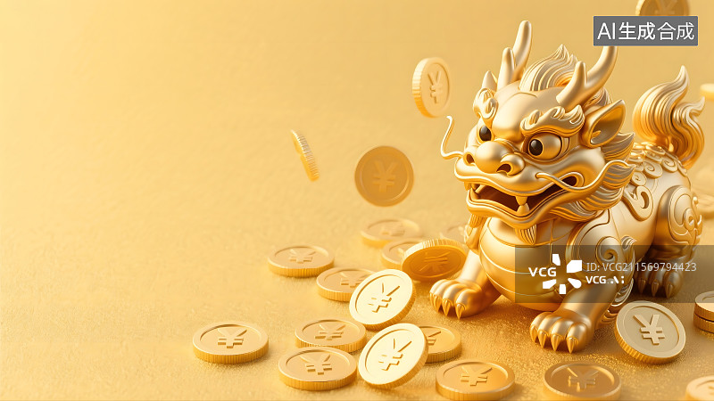 【AI数字艺术】貔貅造型银行储存罐财富3d立体模型图片素材