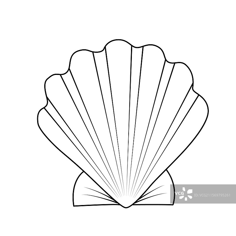 贝壳轮廓剪影图像图片素材