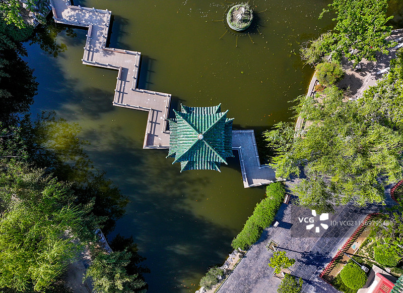 河南省开封市天波杨府航拍图片素材