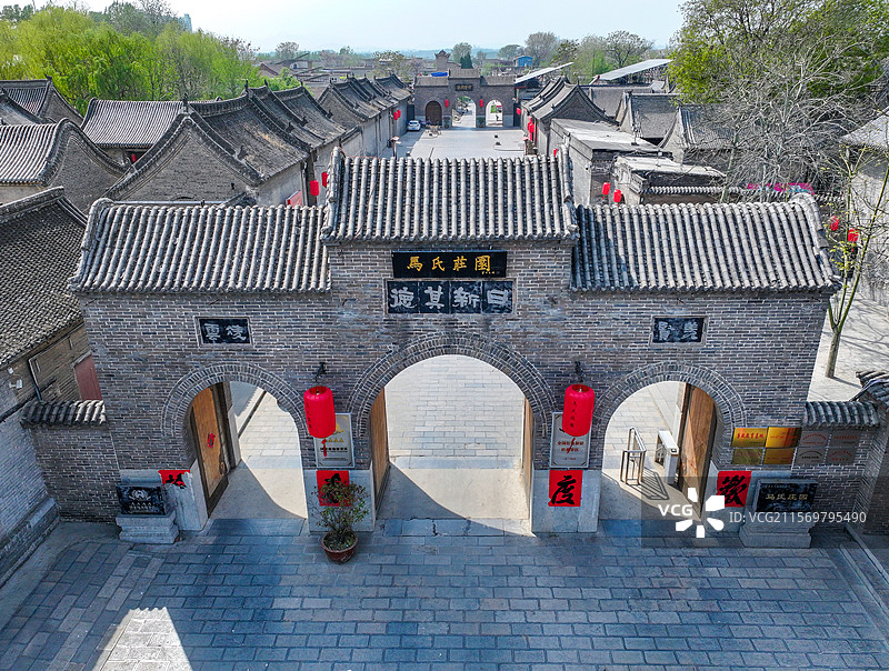 河南省安阳市马氏庄园航拍图片素材