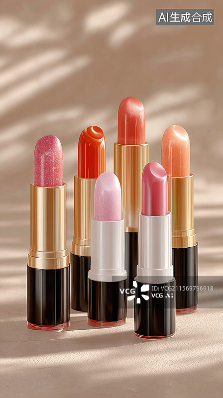 【AI数字艺术】多色口红系列展示图片素材