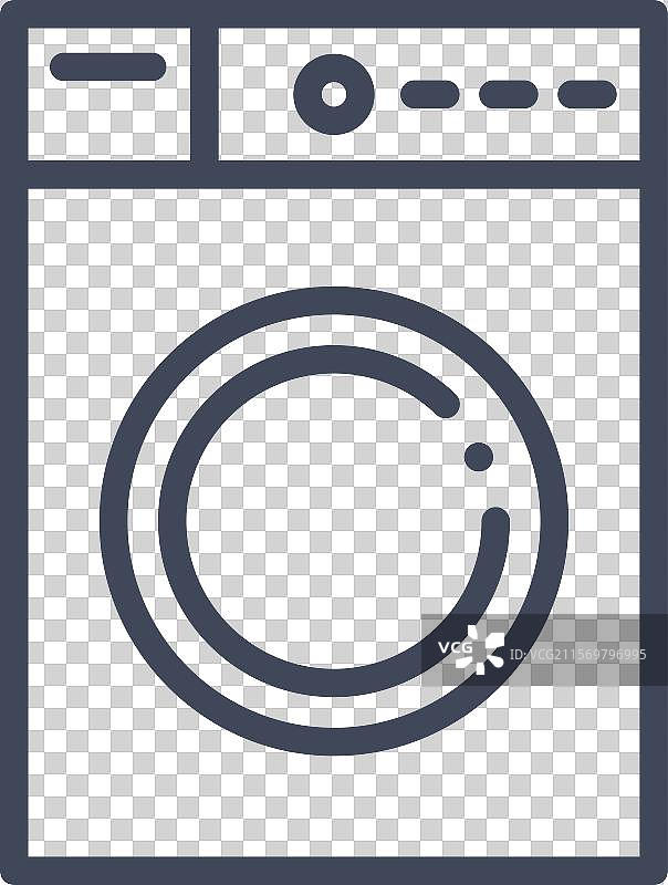 洗衣机轮廓图标线条艺术洗涤图片素材