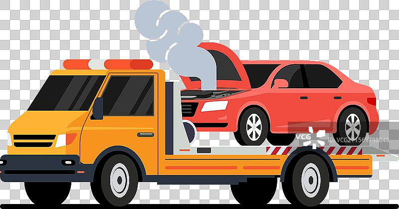 汽车拖车事故路边援助故障图片素材