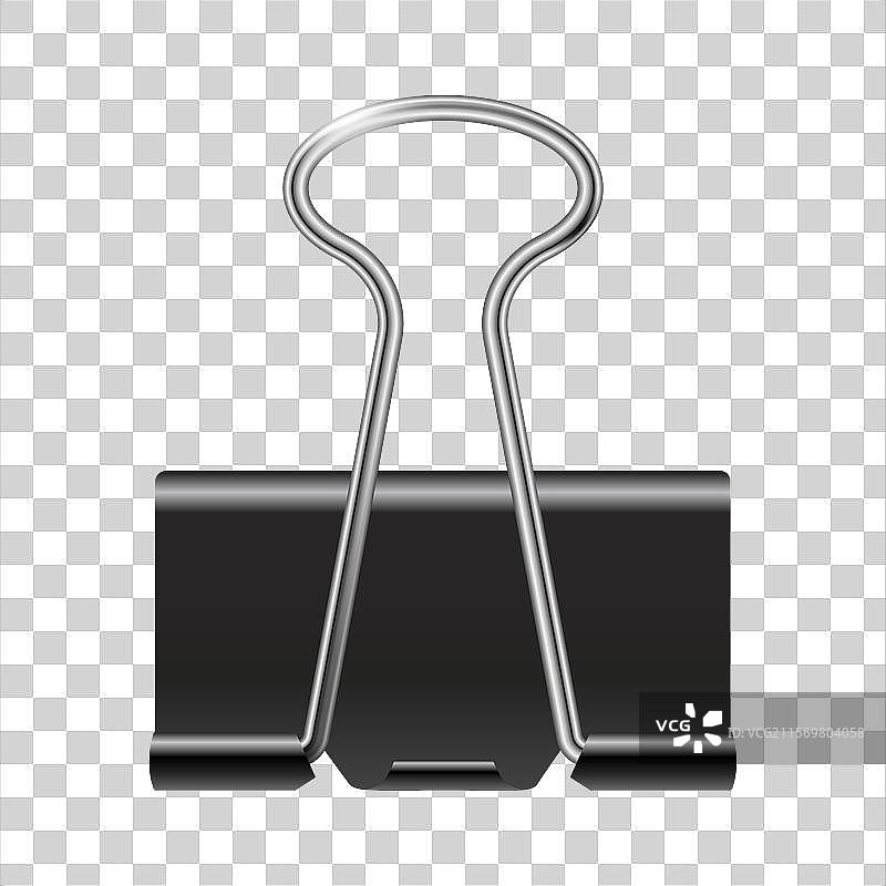 逼真的黑色纸夹图片素材