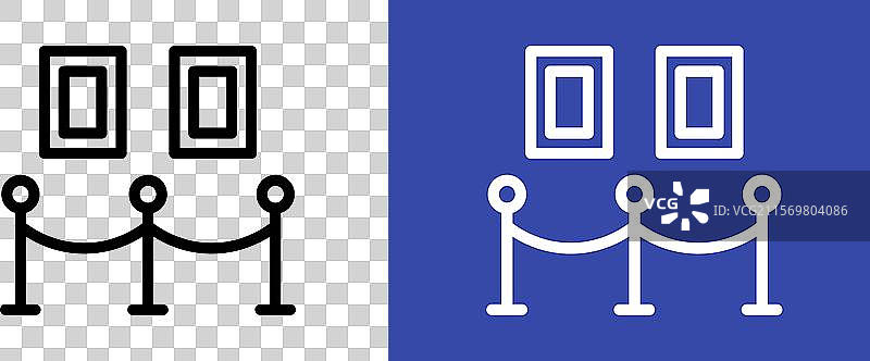 展览图标标志符号轮廓集图片素材