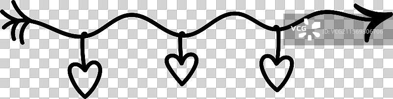 可爱的心形箭头涂鸦图片素材