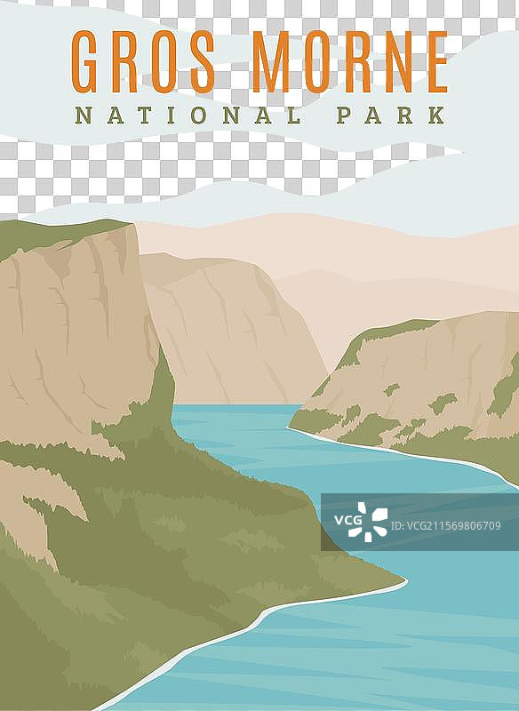 格罗斯莫恩国家公园复古设计海报图片素材