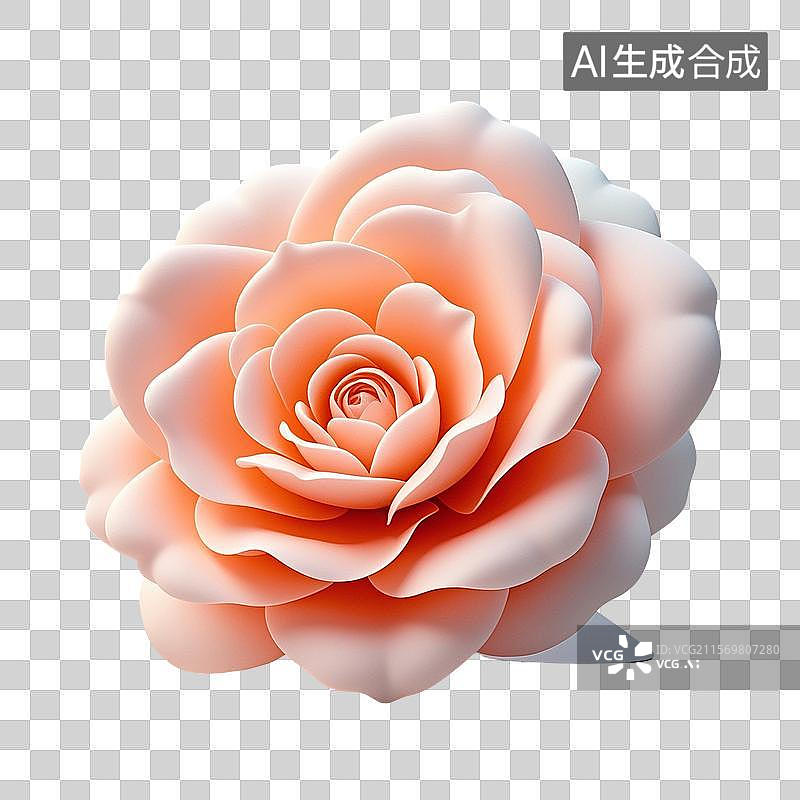 【AI数字艺术】3D渲染卡通花卉，山茶花，花枝，花束，插花，花朵免抠元素图片素材