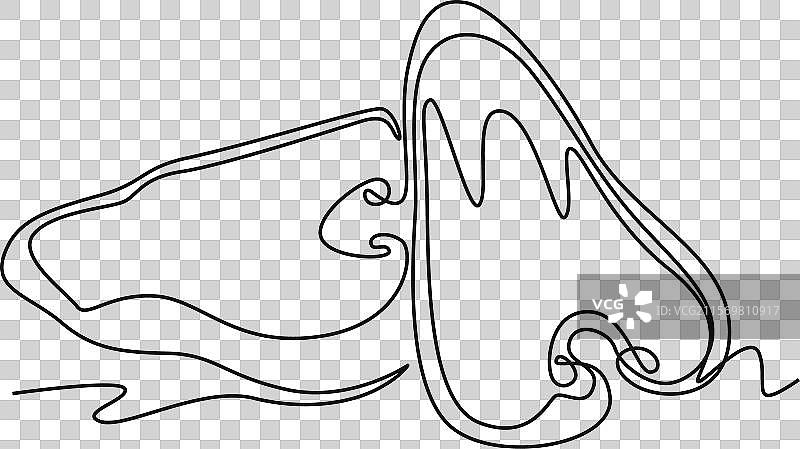 切片健康食品的单一连续线条画图片素材