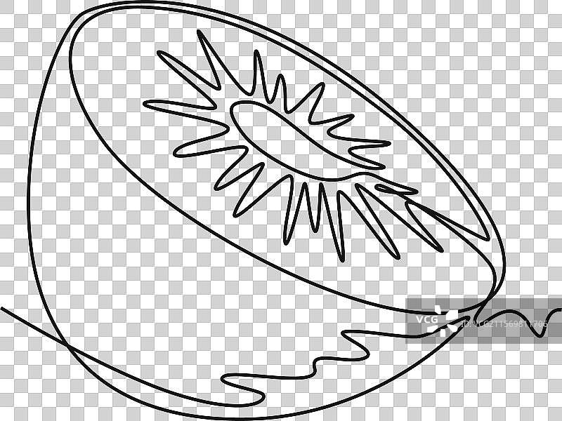 单线条绘制的半切健康食品图片素材