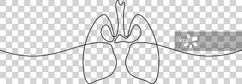 连续一笔画的人体器官图片素材