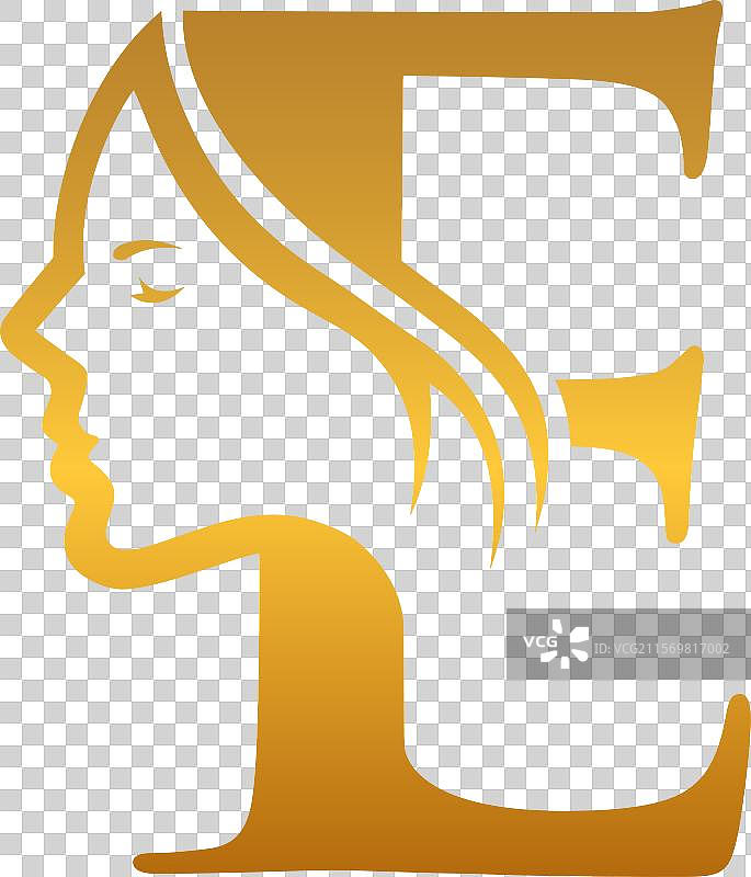 抽象字母E与美学概念的标志设计图片素材