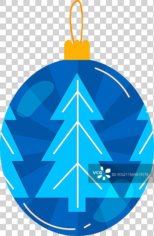 光滑的蓝色圣诞树装饰球图片素材