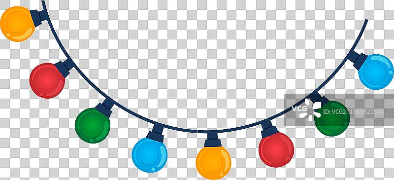 色彩缤纷的灯串，包含红色和黄色图片素材