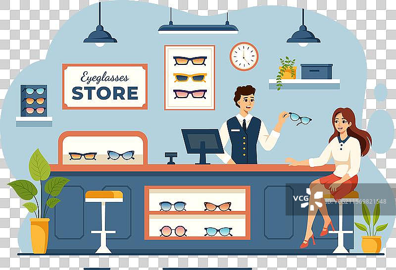 眼镜店或光学商店展示图片素材