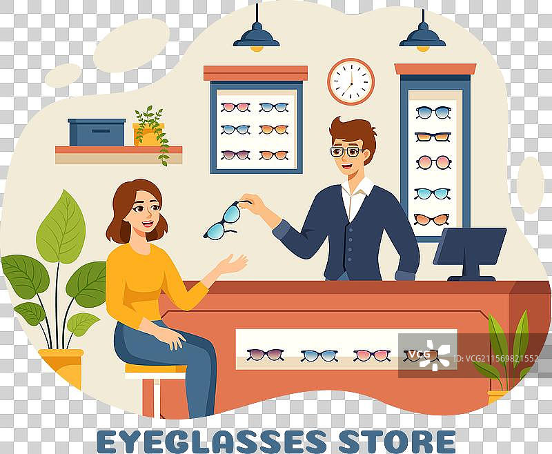 眼镜店或光学商店展示图片素材
