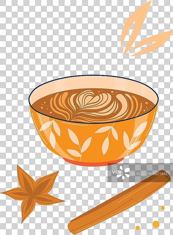 肉桂八角拉花，孤立在白色背景上图片素材