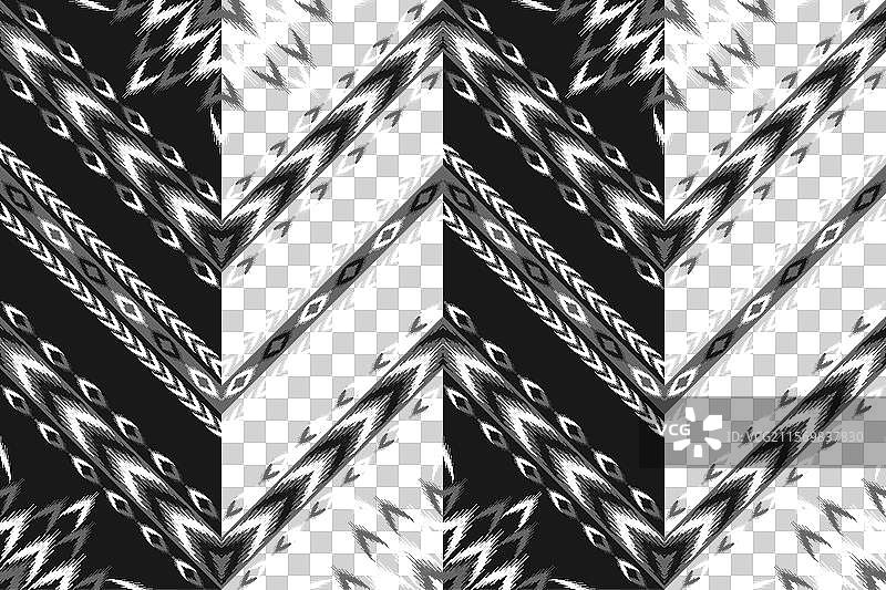 抽象花卉图案艺术几何民族伊卡特图片素材