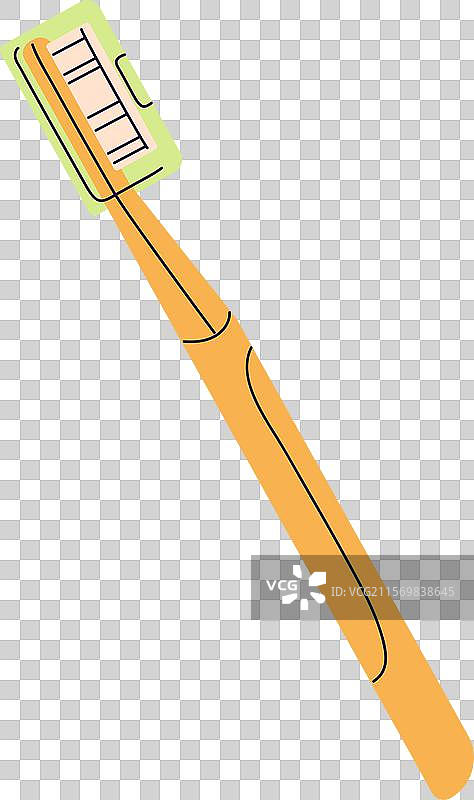 带有塑料盒的牙刷放在牙齿上图片素材