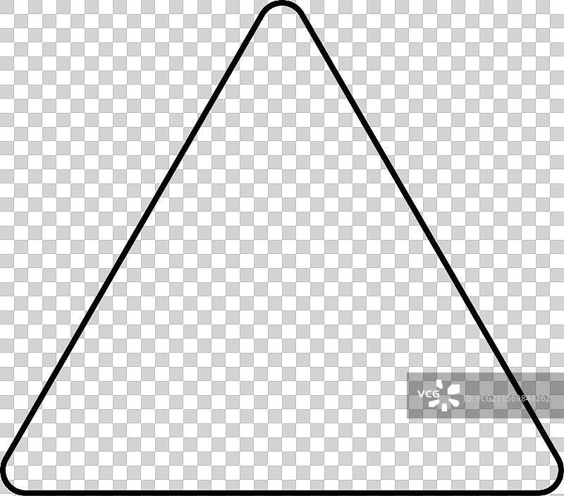 黑色等边圆角三角形符号图片素材