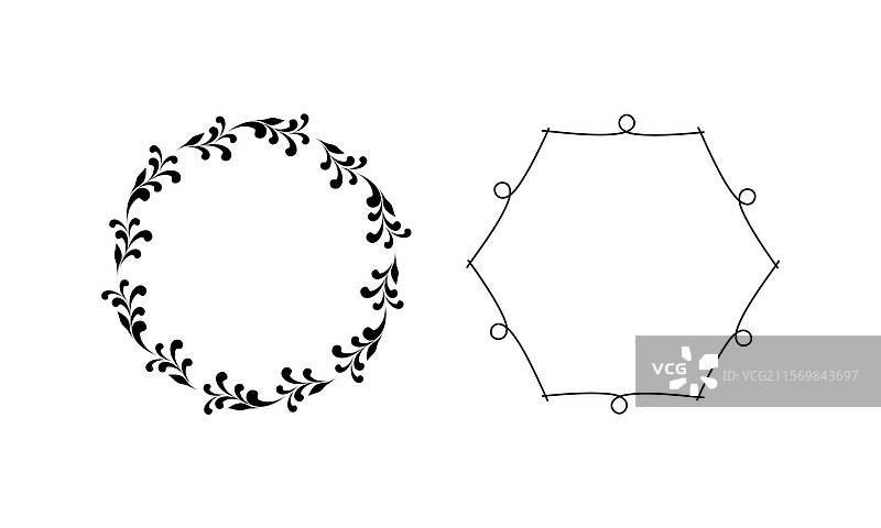 装饰性的复古框架和边框图片素材