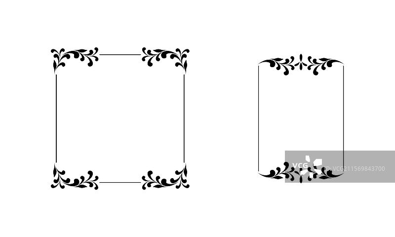 装饰性的复古框架和边框图片素材