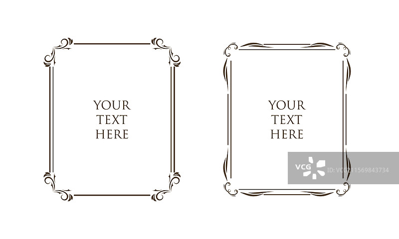 装饰性的复古框架和边框图片素材