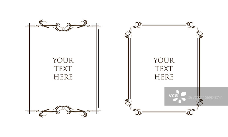 装饰性的复古框架和边框图片素材