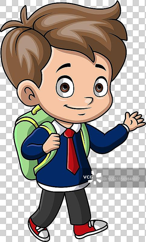 可爱的快乐小学生卡通形象图片素材