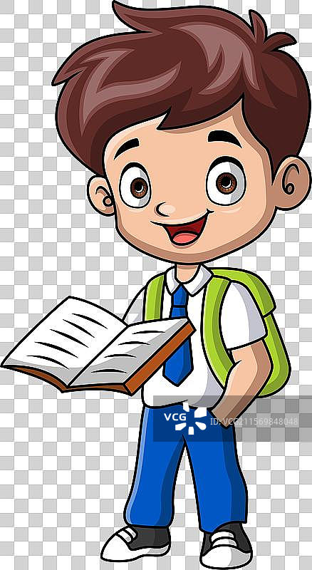 可爱的快乐小学生卡通形象图片素材