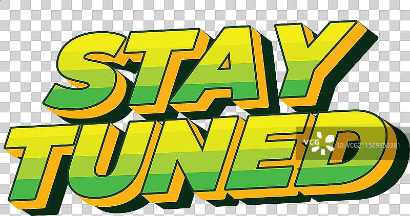 3D效果的“保持关注”文字，配有眼睛图案图片素材