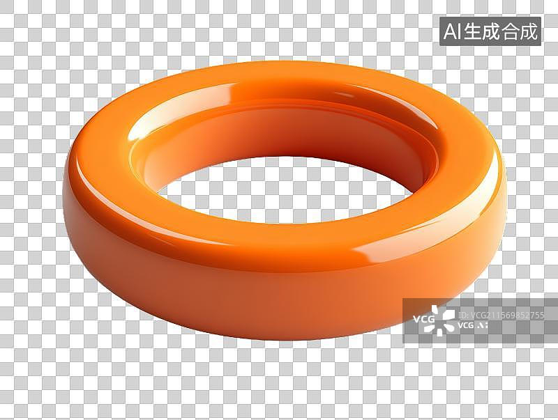【AI数字艺术】橙色光滑环形物体图片素材