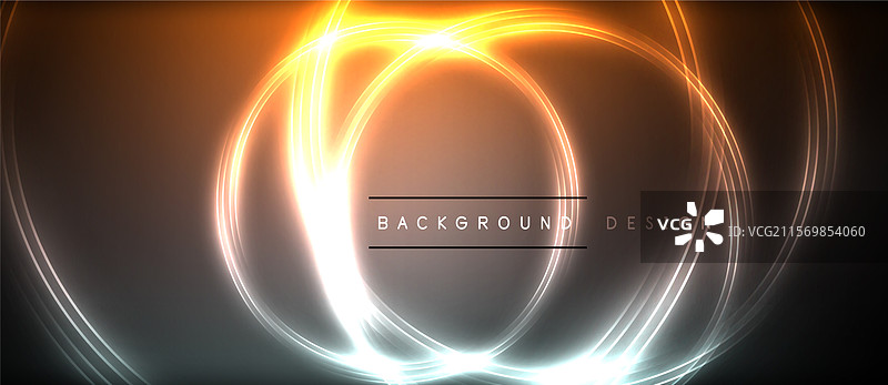 霓虹发光圆圈光线圆形线条图片素材