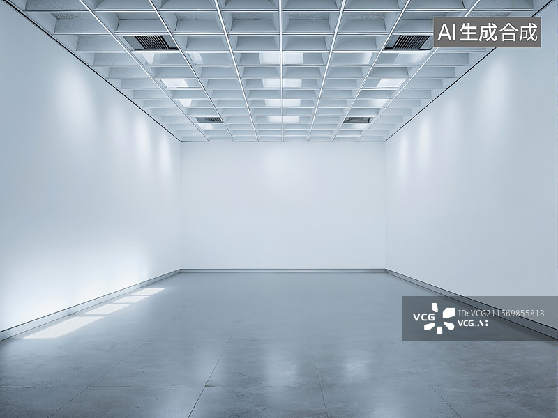 【AI数字艺术】空旷的现代展厅图片素材