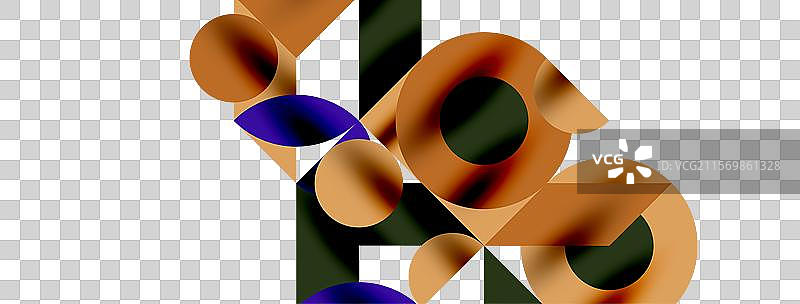 带阴影的金属色圆圈及其他元素图片素材