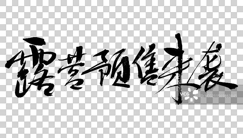 露营预售来袭手写毛笔书法字体图片素材