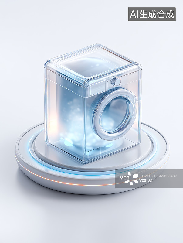 【AI数字艺术】未来科技洗衣机展示图片素材