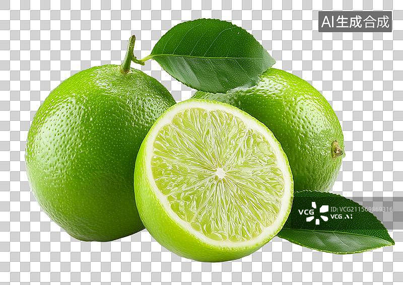【AI数字艺术】【免抠png素材】新鲜水果青柠檬图片素材